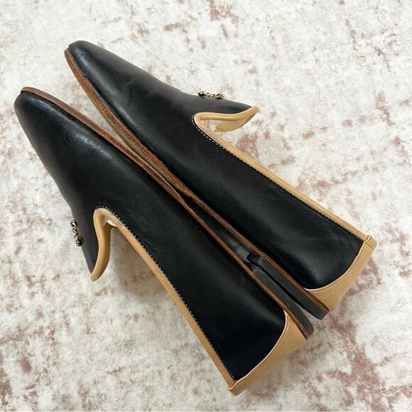 CHANEL Classic Black Cap Toe Flats Loafers Sz. 38.5 - Picture 4 of 10